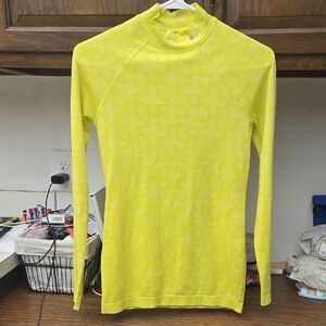 FIGS Seamless Mock Neck Top in Bright Yellow